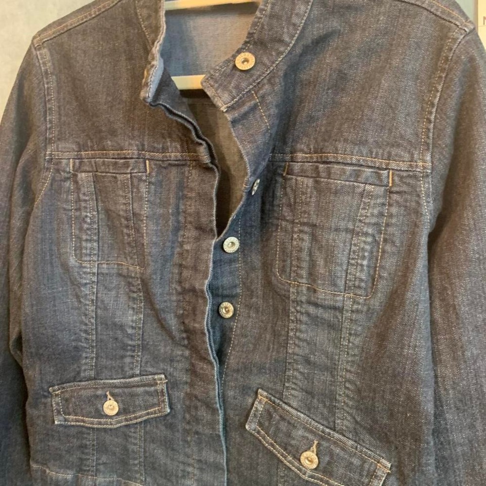 Chico's Blue Denim‎ Jacket Size 1 - Picture 3 of 8